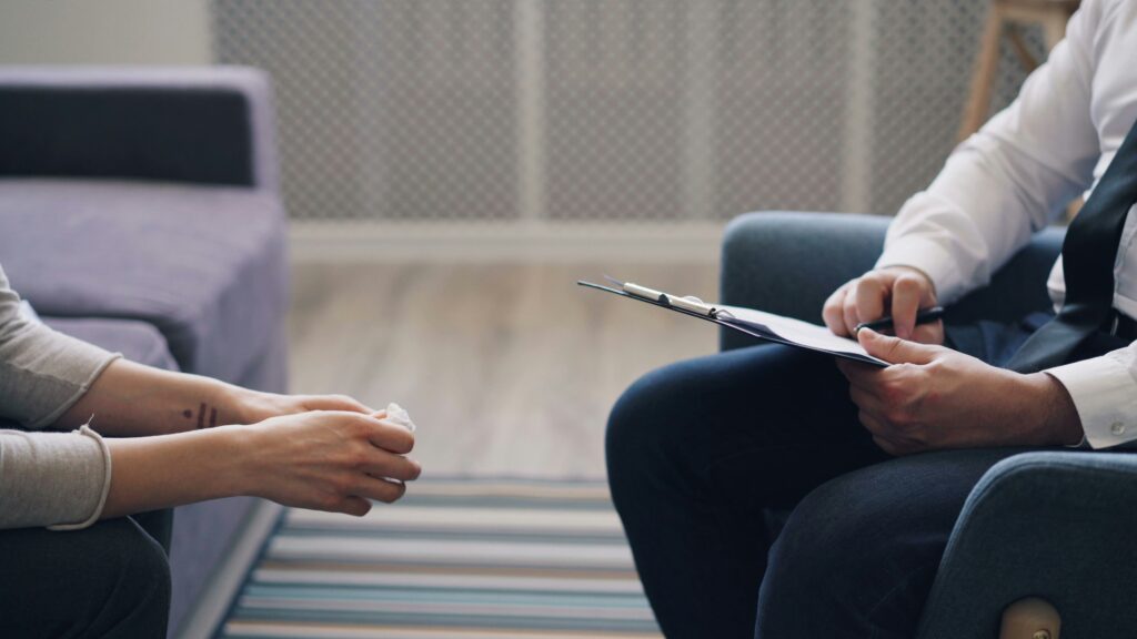 hypnotherapist working with client online in Ripley Derbyshire